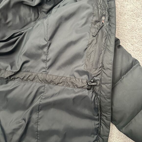 L.L. Bean Women’s M Down Parka Coat Quilted Black Hooded Winter Long Minimalist - Picture 4 of 14